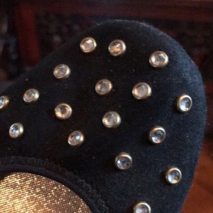 Stuart Weitzman ballet flat with crystals.